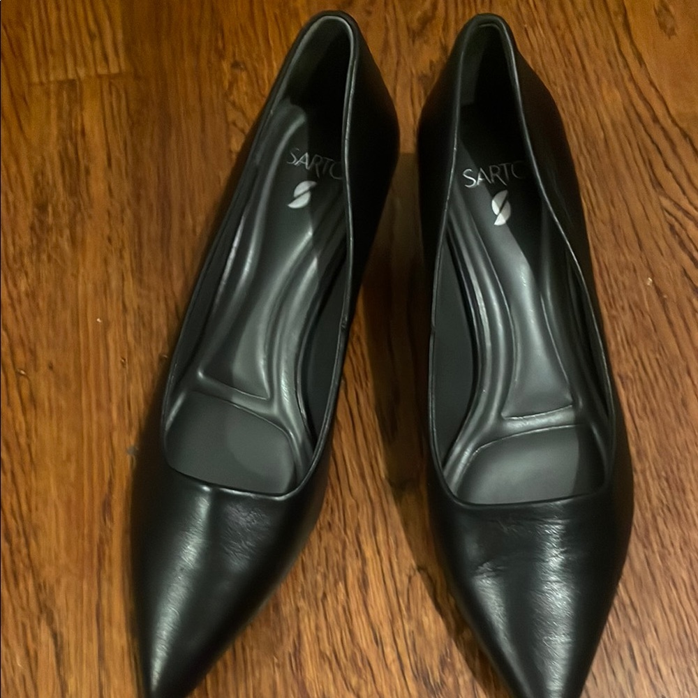 SARTO By Franco Sarto Black Leather Heels